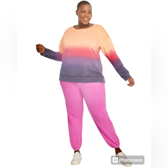 Livi Active Tops - Livi Active Lane Bryant Dip Dye Ombré Sweatshirt Size 18/20 Preowned Con…